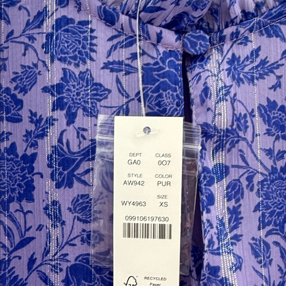 J. Crew Purple Floral Blouse - Picture 3 of 4